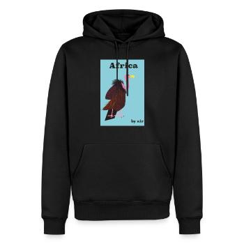 Afrika mit dem Flugzeug Reiseplakat - Männer Premium Bio Hoodie - Schwarz - Vorne - Nico (187cm)
