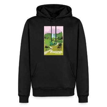 Affiche de voyage Braveria Allemagne - Sweat à capuche Premium bio Homme - noir - Devant - Nico (187cm)