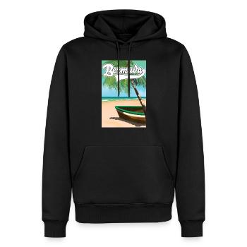 Bermuda Urlaubsplakat - Männer Premium Bio Hoodie - Schwarz - Vorne - Nico (187cm)