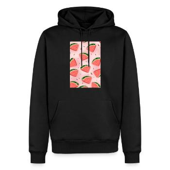 Watermelon slices - Men’s Premium Organic Hoodie - black - Front - Nico (187cm)