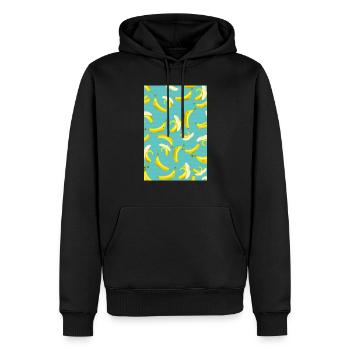 Banana pattern - Men’s Premium Organic Hoodie - black - Front - Nico (187cm)