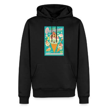 Eiscreme-Stil - Männer Premium Bio Hoodie - Schwarz - Vorne - Nico (187cm)