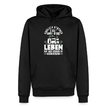 Endlich Rentner Zeit das Leben auf vier Rädern zu - Männer Premium Bio Hoodie - Schwarz - Vorne - Nico (187cm)