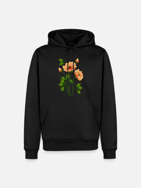 Fleur - Sweat à capuche Premium bio Homme - noir