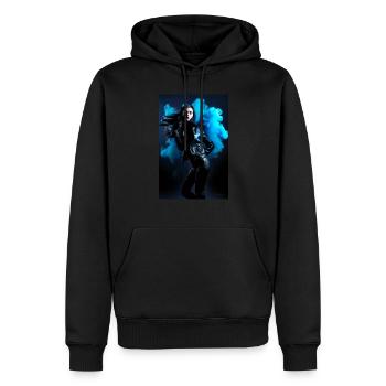Blaue Schönheit 1 - Männer Premium Bio Hoodie - Schwarz - Vorne - Nico (187cm)