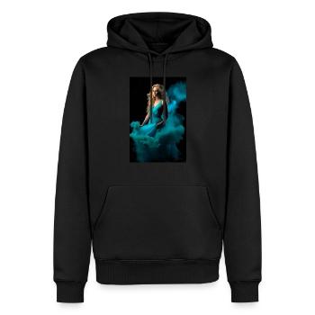 Cyan Schönheit 3 - Männer Premium Bio Hoodie - Schwarz - Vorne - Nico (187cm)