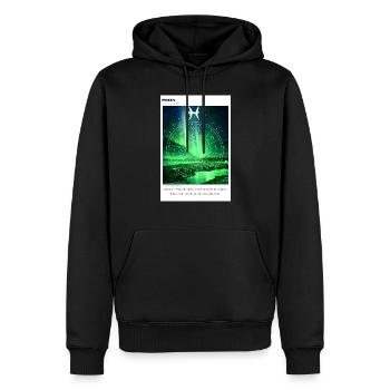 Pisces large image - Men’s Premium Organic Hoodie - black - Front - Nico (187cm)