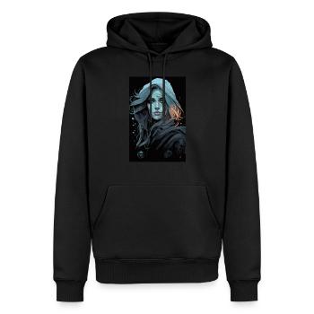 Dunkler Stil - Männer Premium Bio Hoodie - Schwarz - Vorne - Nico (187cm)
