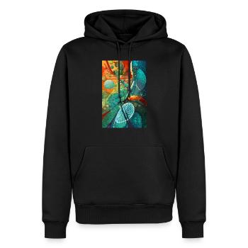 BioTech Fusion: Future Bound - Männer Premium Bio Hoodie - Schwarz - Vorne - Nico (187cm)