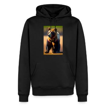 Ours - Sweat à capuche Premium bio Homme - noir - Devant - Nico (187cm)