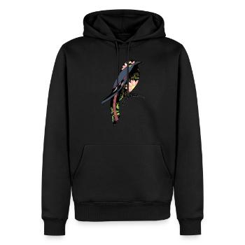 oiseau - Sweat à capuche Premium bio Homme - noir - Devant - Nico (187cm)