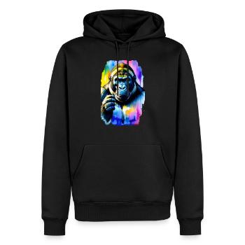 Gorille #1 - Sweat à capuche Premium bio Homme - noir - Devant - Nico (187cm)