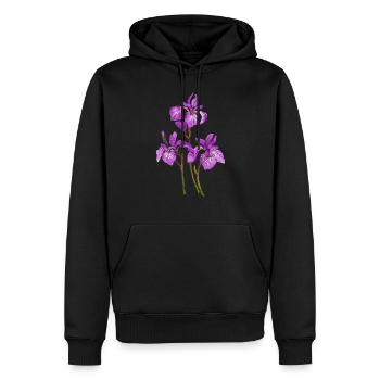 Flowers - Men’s Premium Organic Hoodie - black - Front - Nico (187cm)