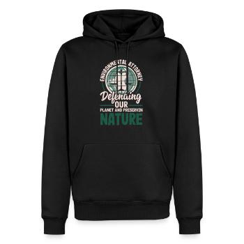 Avocat en environnement défendant notre planète - Sweat à capuche Premium bio Homme - noir - Devant - Nico (187cm)
