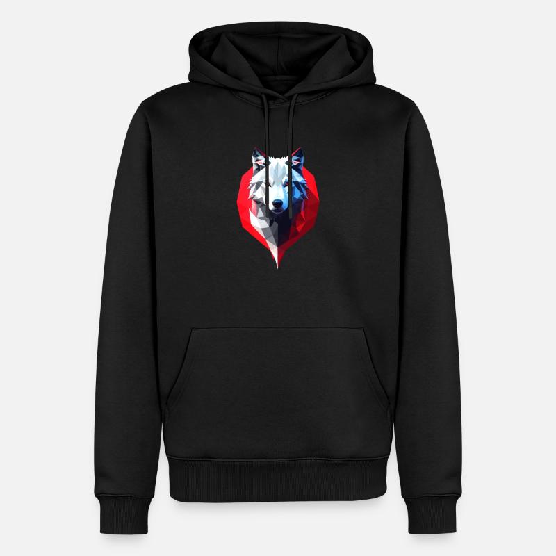 Wolf #1 - Männer Premium Bio Hoodie - Schwarz