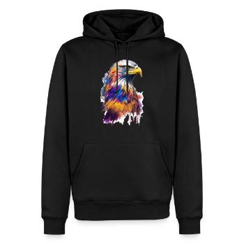 Adler Wasserfarbe - Männer Premium Bio Hoodie - Schwarz - Vorne - Nico (187cm)