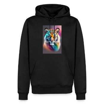 tete de tigre - Sweat à capuche Premium bio Homme - noir - Devant - Nico (187cm)
