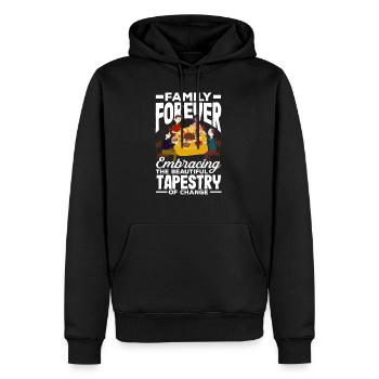 Family Forever Embracing the Beautiful Tapestry - Men’s Premium Organic Hoodie - black - Front - Nico (187cm)