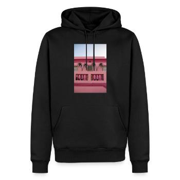 Pink House - Männer Premium Bio Hoodie - Schwarz - Vorne - Nico (187cm)