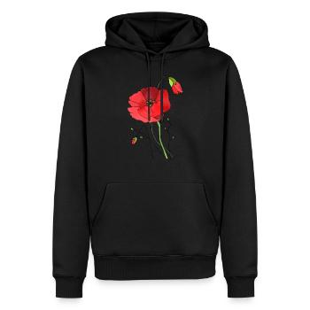 Fleur - Sweat à capuche Premium bio Homme - noir - Devant - Nico (187cm)