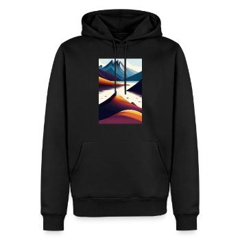 Calm Landscape - Sweat à capuche Premium bio Homme - noir - Devant - Nico (187cm)