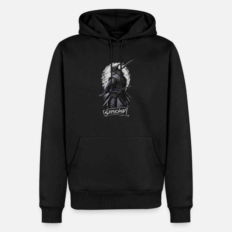 Schwarzer Samurai - Männer Premium Bio Hoodie - Schwarz