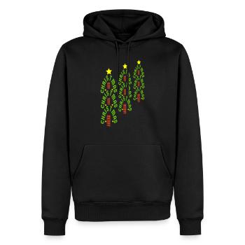 MerryChristmas3Trees - Men’s Premium Organic Hoodie - black - Front - Nico (187cm)