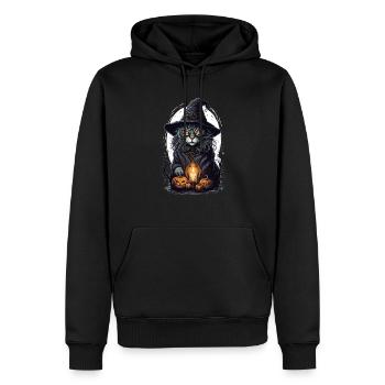 Halloween Katze - Männer Premium Bio Hoodie - Schwarz - Vorne - Nico (187cm)