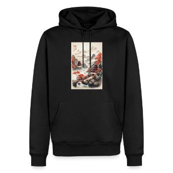 Chine - Sweat à capuche Premium bio Homme - noir - Devant - Nico (187cm)