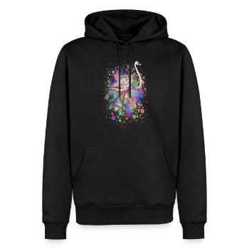 Bunter Vogel - Männer Premium Bio Hoodie - Schwarz - Vorne - Nico (187cm)