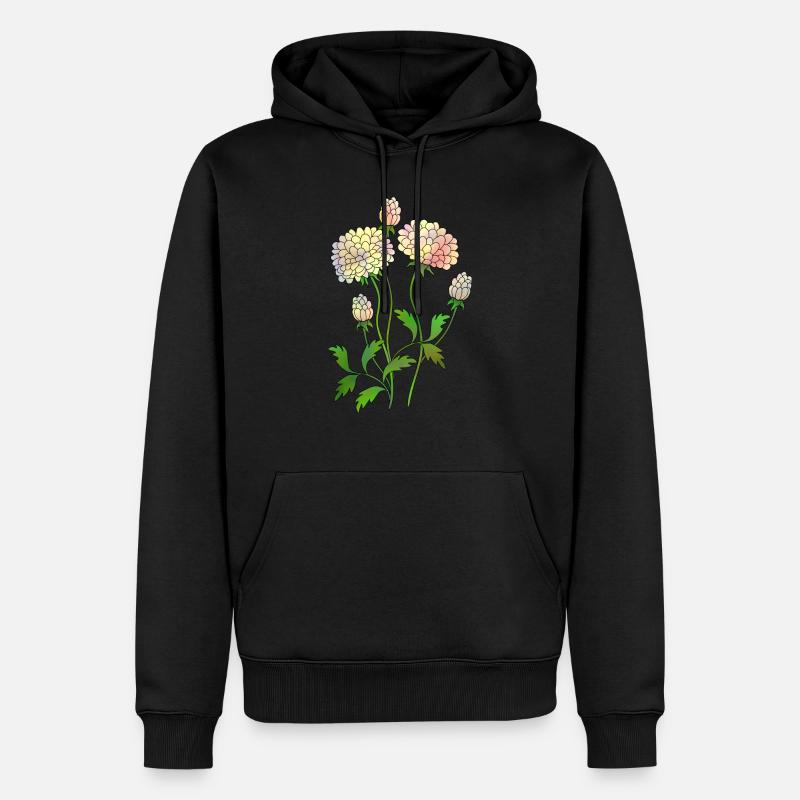 Fleur - Sweat à capuche Premium bio Homme - noir
