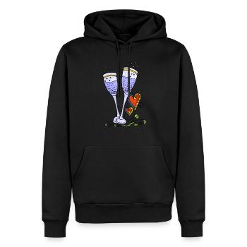 Brille - Männer Premium Bio Hoodie - Schwarz - Vorne - Nico (187cm)