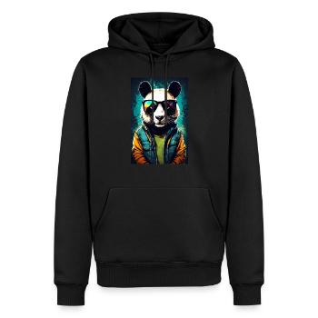 Panda Riesenpanda - Männer Premium Bio Hoodie - Schwarz - Vorne - Nico (187cm)