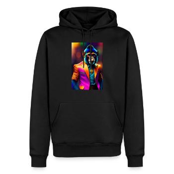 Singe de danse - Sweat à capuche Premium bio Homme - noir - Devant - Nico (187cm)