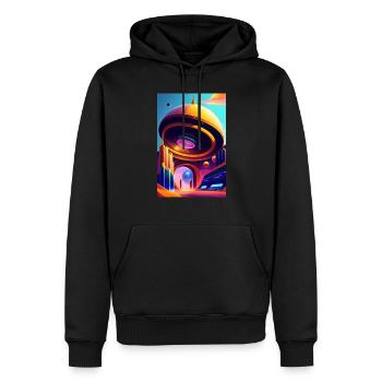 Retro Arcade - Men’s Premium Organic Hoodie - black - Front - Nico (187cm)