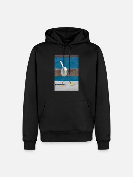 Snowy egret - Men’s Premium Organic Hoodie - black