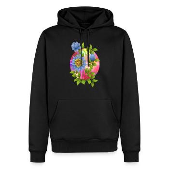 Blumen - Männer Premium Bio Hoodie - Schwarz - Vorne - Nico (187cm)