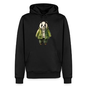 Chemise magique Panda en bambou - Vibrant et Unique - Sweat à capuche Premium bio Homme - noir - Devant - Nico (187cm)