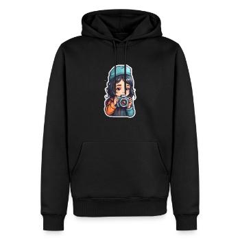 Snapshot Dreams - Sweat à capuche Premium bio Homme - noir - Devant - Nico (187cm)