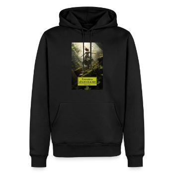 Saut de joie dans le Finistère Légendaire - Sweat à capuche Premium bio Homme - noir - Devant - Nico (187cm)