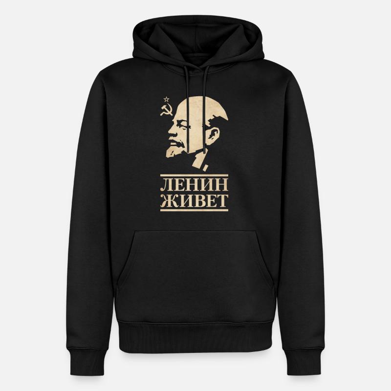 Lenin lebt - Männer Premium Bio Hoodie - Schwarz