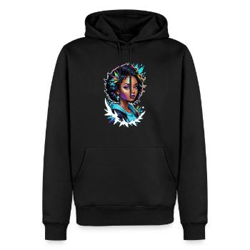 Afro Frau - Schönheit - Männer Premium Bio Hoodie - Schwarz - Vorne - Nico (187cm)