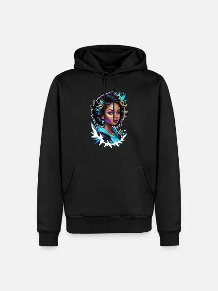 Afro Frau - Schönheit - Männer Premium Bio Hoodie - Schwarz