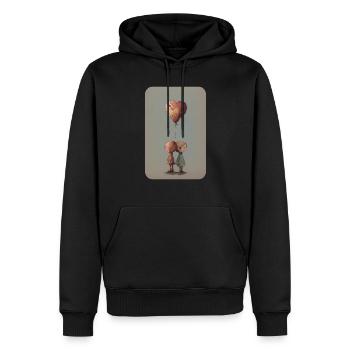 Paar verliebt sich - Männer Premium Bio Hoodie - Schwarz - Vorne - Nico (187cm)