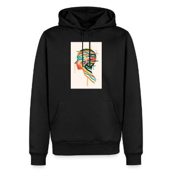 Silhouette mit neurodivergentem und abstraktem Profil. - Männer Premium Bio Hoodie - Schwarz - Vorne - Nico (187cm)