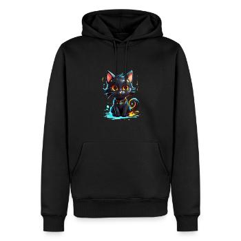 Schwarzes Kätzchen - Männer Premium Bio Hoodie - Schwarz - Vorne - Nico (187cm)