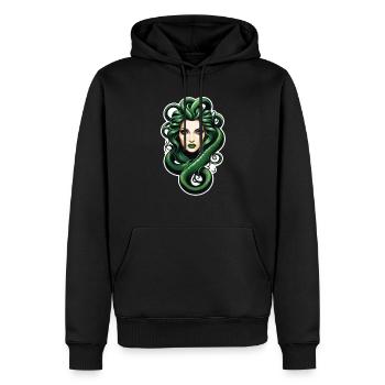medusa mythologie grecque monstre - Sweat à capuche Premium bio Homme - noir - Devant - Nico (187cm)