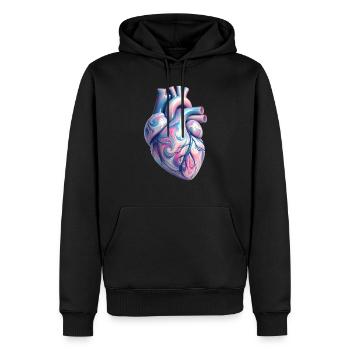 Stylized Human Heart - Men’s Premium Organic Hoodie - black - Front - Nico (187cm)