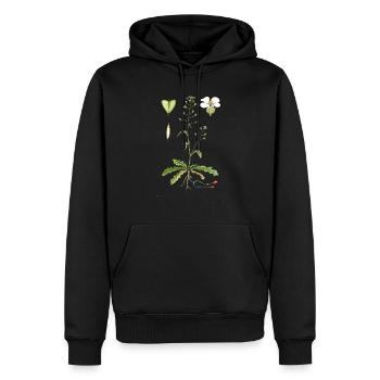 Hirtentäschel (Capsella bursa pastoris) - Männer Premium Bio Hoodie - Schwarz - Vorne - Nico (187cm)