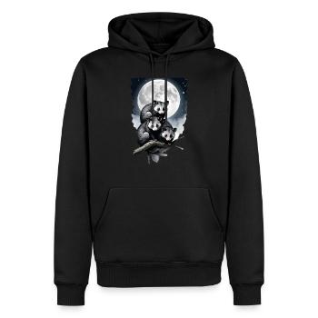 opossum illuminé par la lune. - Sweat à capuche Premium bio Homme - noir - Devant - Nico (187cm)